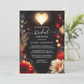 Zu Ruby Claret White Heart Red Black Brautparty Einladung (Stehend Vorderseite)