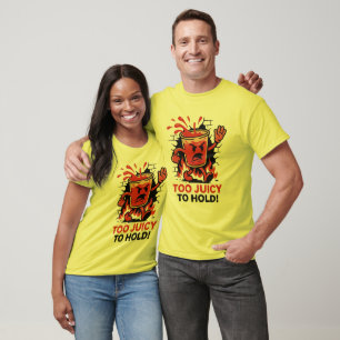Zu saftig zum Halten – Wütender Plastikbecher-Cart T-Shirt