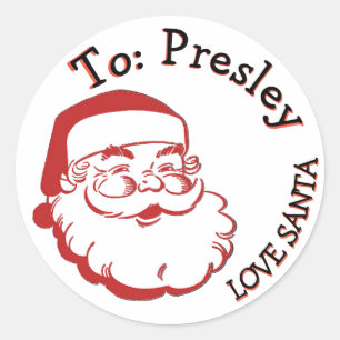 ZU SANKT VOM WEIHNACHTSGESCHENK BESCHRIFTET RUNDER AUFKLEBER