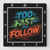 Zu schnell, um grafisch zu folgen quadratische wanduhr (Vorderseite)