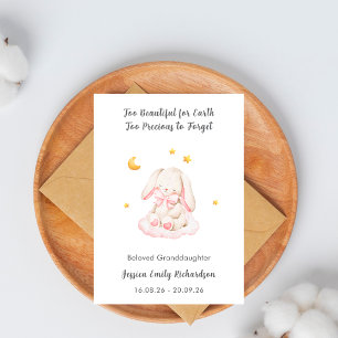 Zu schön für Erde Baby Loss Mädchen Hase  Karte