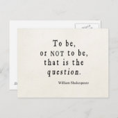 Zu sein oder nicht zu sein, dass Frage Shakespeare Postkarte (Vorne/Hinten)