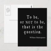 Zu sein oder nicht zu sein, dass Frage Shakespeare Postkarte (Vorne/Hinten)