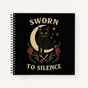 Zu Silence Gothic Black Cat Halloween vereidigt Notizblock