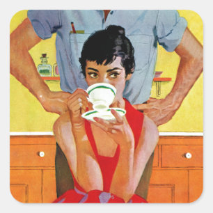 Zu spät bilden quadratischer aufkleber