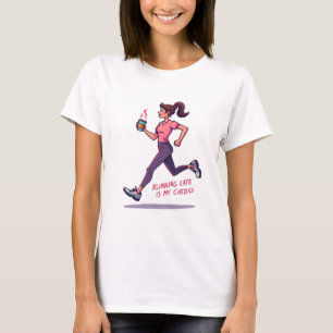 Zu spät läuft mein Cardio - Funny Coffee & Fitness T-Shirt