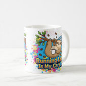 Zu spät läuft mein Cardio Sloth Cartoon Kaffeetasse (VorderseiteRechts)