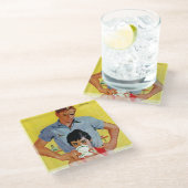 Zu spät, um sich aufzumachen glasuntersetzer (Schrägansicht)