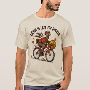 Zu spät zum Abendessen Truthahn Erntedankfest T-Shirt