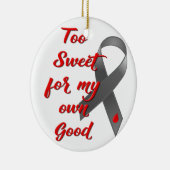 Zu süß - Diabetes-Band-Geschenk Keramikornament (Rechts)