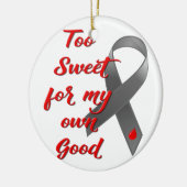 Zu süß - Diabetes-Band-Geschenk Keramikornament (Links)