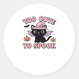 Zu süß zum Erschrecken � Halloween-Katzen Edition Runder Aufkleber