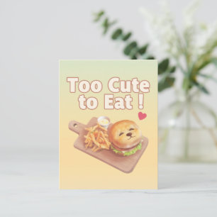 Zu süß zum Essen: Lächelnde Bichon-Burger-Kunst Ankündigungspostkarte