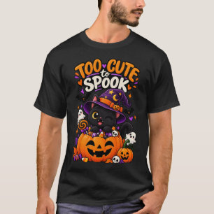 Zu süß zum Gruseln Süße schwarze Katze Halloween T T-Shirt