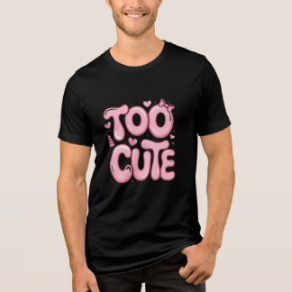 Zu süße ästhetische rosa Blasenbuchstaben-Grafik Tri-Blend Shirt