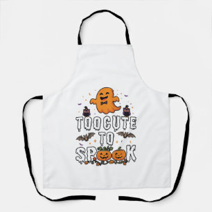 Zu süße Spuk-Halloween-Orange-Geister-Kürbisse-Fle Schürze