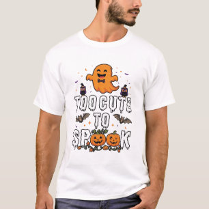 Zu süßer Spook Halloween Orange Geist Kürbisse Fle T-Shirt