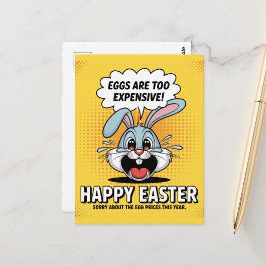 Zu teuer beim Zähneputzen der Ostersonneneier Postkarte (Vorderseite/Rückseite Beispiel)
