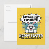 Zu teure Cartoon, zu Ostern Bunny Eggs Postkarte (Vorne/Hinten)