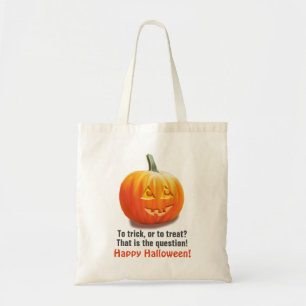 Zu trick oder zu behandeln? Halloween Jack o'Lante Tragetasche