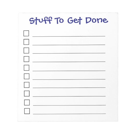 "Zu tun" Notepad Notizblock (Vorderseite)