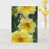 Zu unserem First Lady Karte (Gelbe Blume)