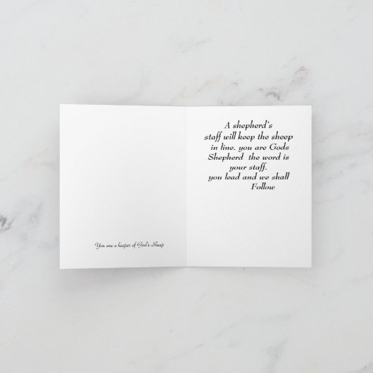 zu unserem Hirten Karte (Innenseite)