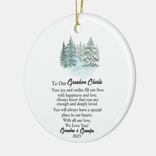 Zu unserer Weihnachtszeit, Grandson Keepake Keramik Ornament (Links)