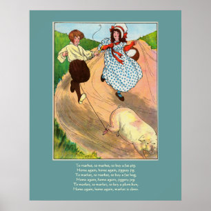 Zu vermarkten, vermarkten, ein fettes Schwein Poster