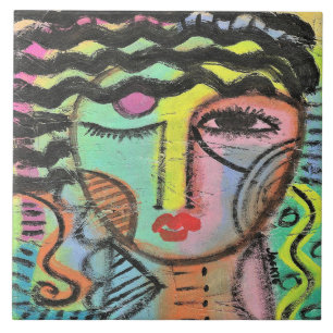 Zu viel Abstraktes Portrait auf OSB Fliese