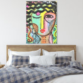 Zu viel Abstraktes Portrait auf OSB Leinwanddruck (Insitu (Schlafzimmer))