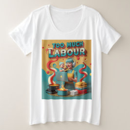 Zu viel Arbeit - feministische Satire Art Große Größe T-Shirt