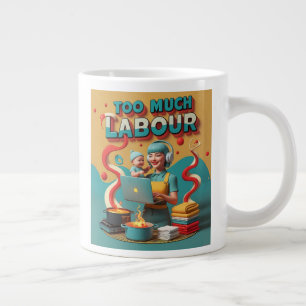 Zu viel Arbeit - feministische Satire Art Jumbo-Tasse