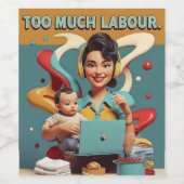 Zu viel Arbeit - feministisches Satiredesign Weinetikett (Einzelnes Label)