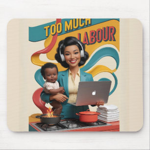 Zu viel Arbeit — Zurück-Illustration der Frau Mousepad
