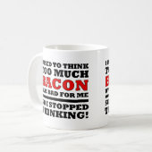Zu viel Bacon Lustiger Becher oder Reisebecher Kaffeetasse (Vorderseite Links)