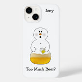 Zu viel Bier Snowman Case-Mate iPhone Hülle (Rückseite)