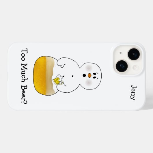Zu viel Bier Snowman Case-Mate iPhone Hülle (Rückseite (Horizontal))