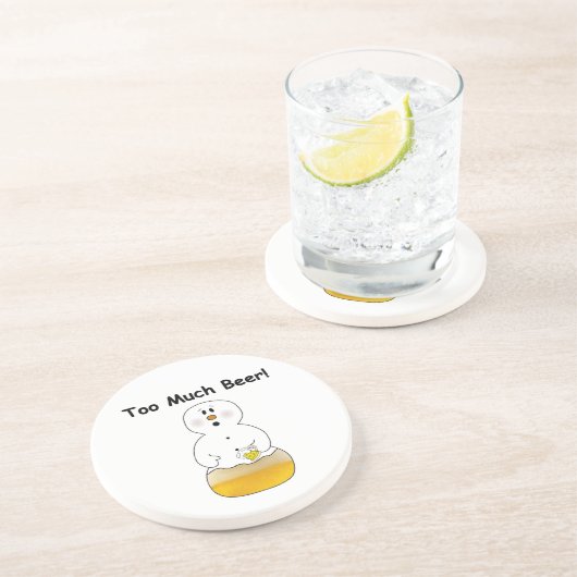 Zu viel Bier-Untersetzer Sandstein Untersetzer (Seite)