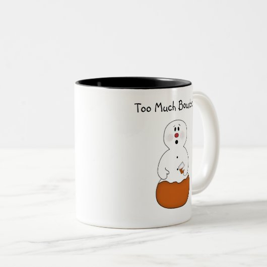 Zu viel Bourbon-Snowman-Tasse Zweifarbige Tasse (VorderseiteRechts)