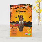 Zu viel Candy Funny Giraffe Halloween Card Karte (Gelbe Blume)
