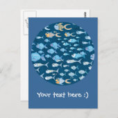 Zu viel Fisch-Postkarte Postkarte (Vorne/Hinten)