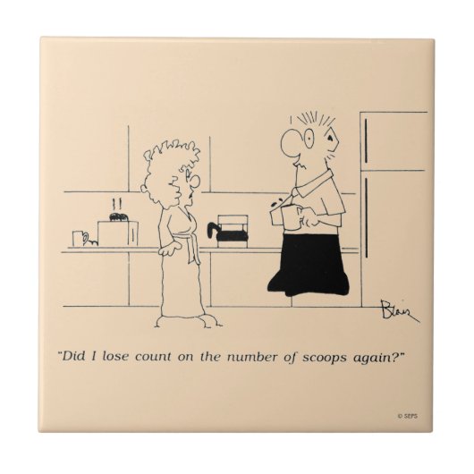 Zu viel Kaffee Fliese (Vorderseite)