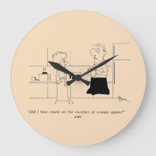 Zu viel Kaffee Große Wanduhr