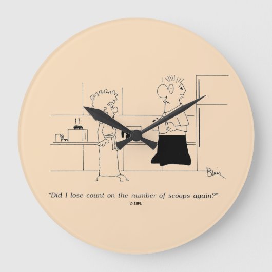 Zu viel Kaffee Große Wanduhr (Vorderseite)