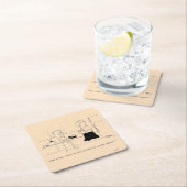 Zu viel Kaffee Rechteckiger Pappuntersetzer (Vor Ort)