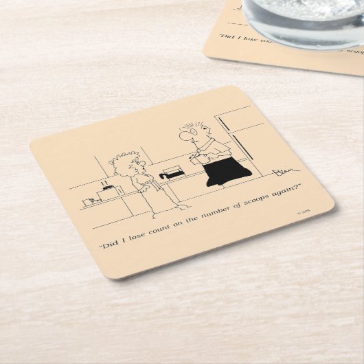 Zu viel Kaffee Rechteckiger Pappuntersetzer (angewinkelt)