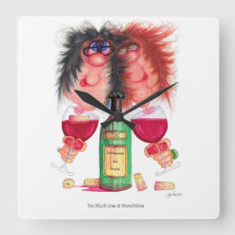 Zu viel Linie in Wunchtime Quadratische Wanduhr