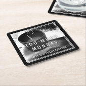 Zu viel Montag nicht genügend Kaffee Rechteckiger Pappuntersetzer (angewinkelt)