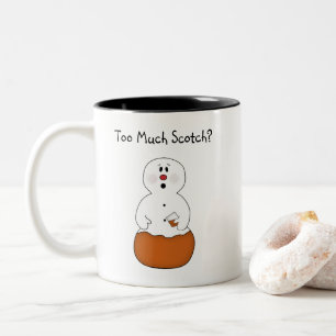 Zu viel schottische Snowman-Tasse Zweifarbige Tasse